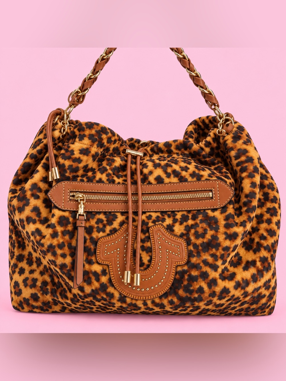 True Religion Leopard Print Shoulder Bag
